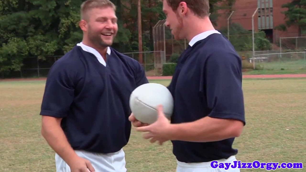 Footballers fuck in lockerroom before bukkake