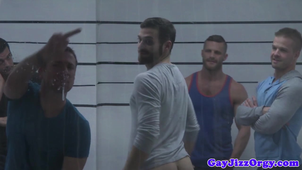 Muscular gay studs fucking ass during a lineup