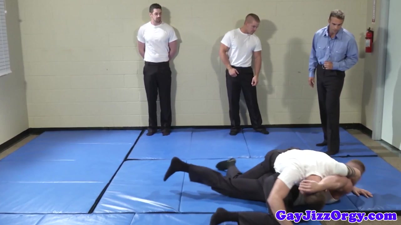 Muscle jock assfucked in group before body cumshot