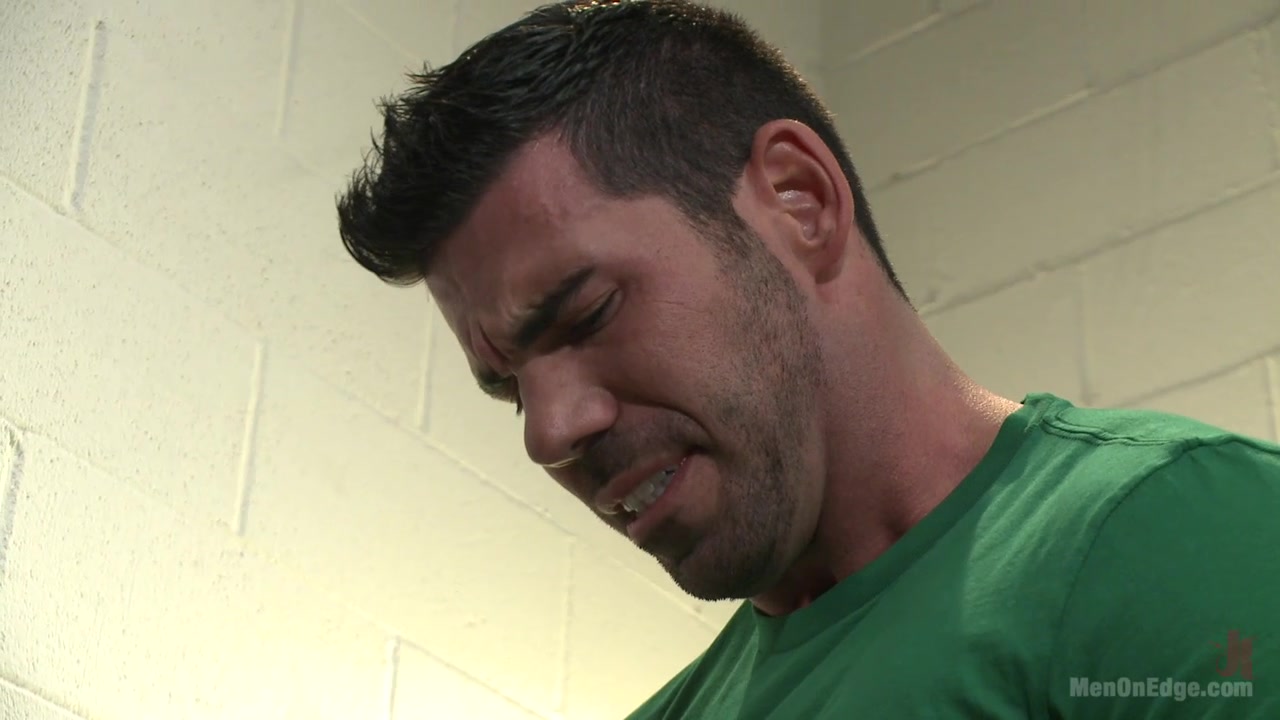 Muscled stud strapped down and has his cock milked at the sperm bank
