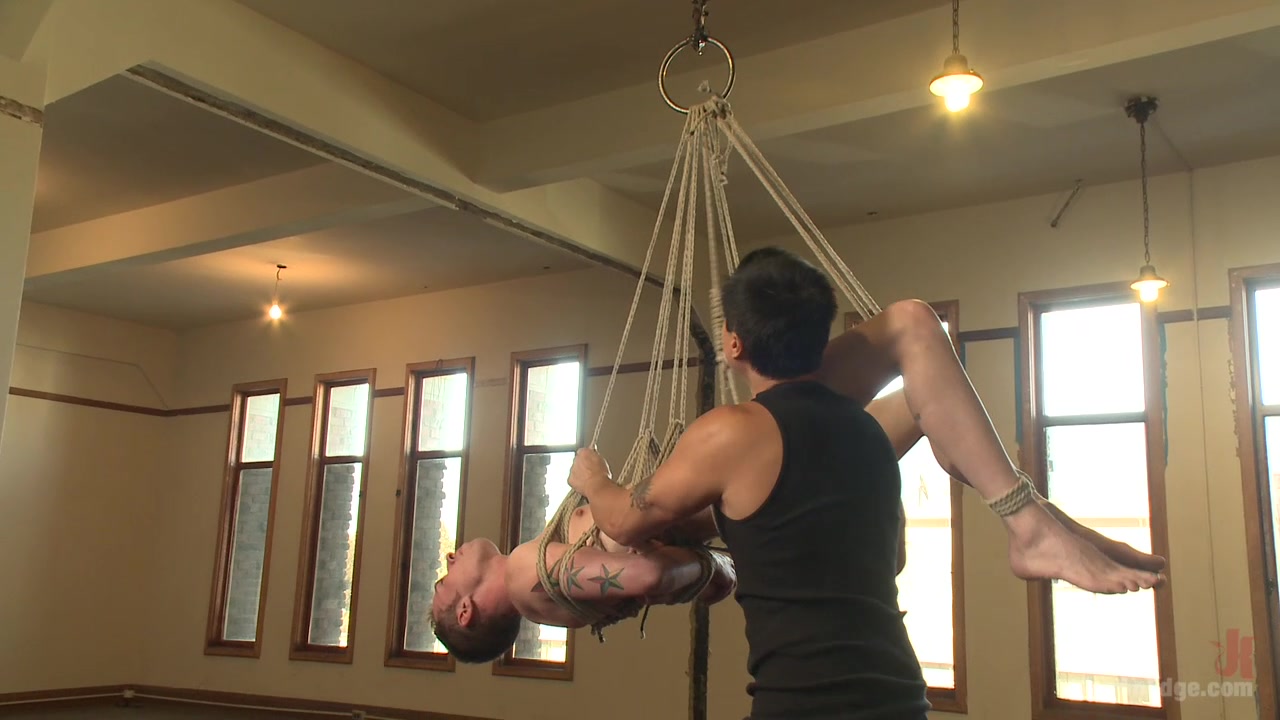 Hung stud tied up ass fucked and made to swallow cock