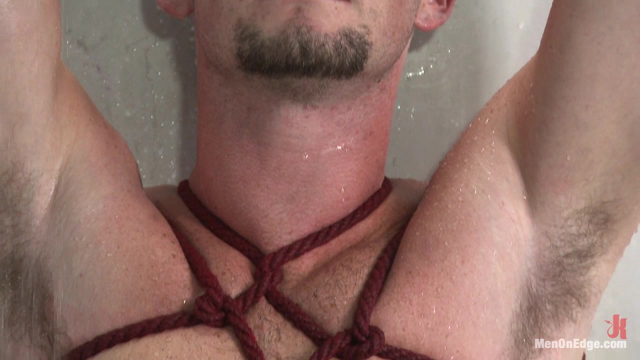 Hot janitor endures relentless edging at an airport restroom