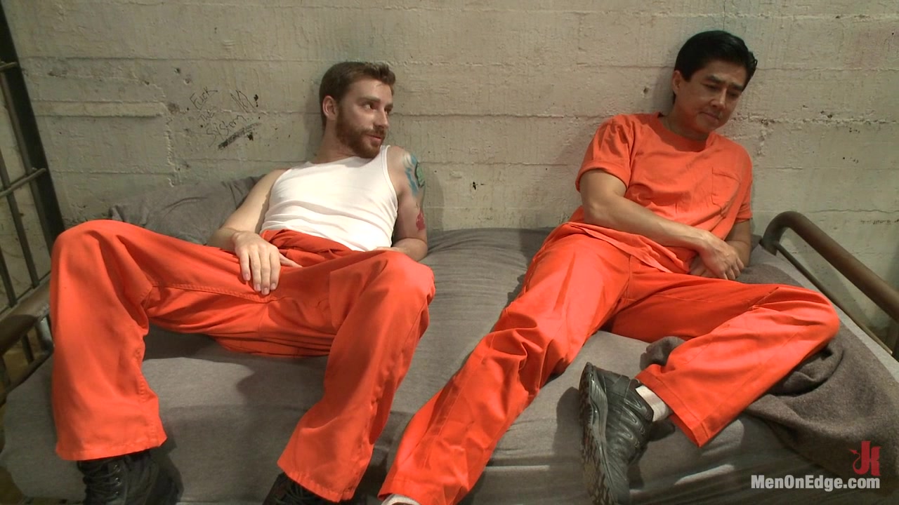 Officer Justice taken down and his giant cock edged by two perverts