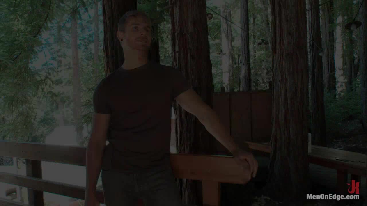 Captured straight jock gets his tight ass violated in the deep woods