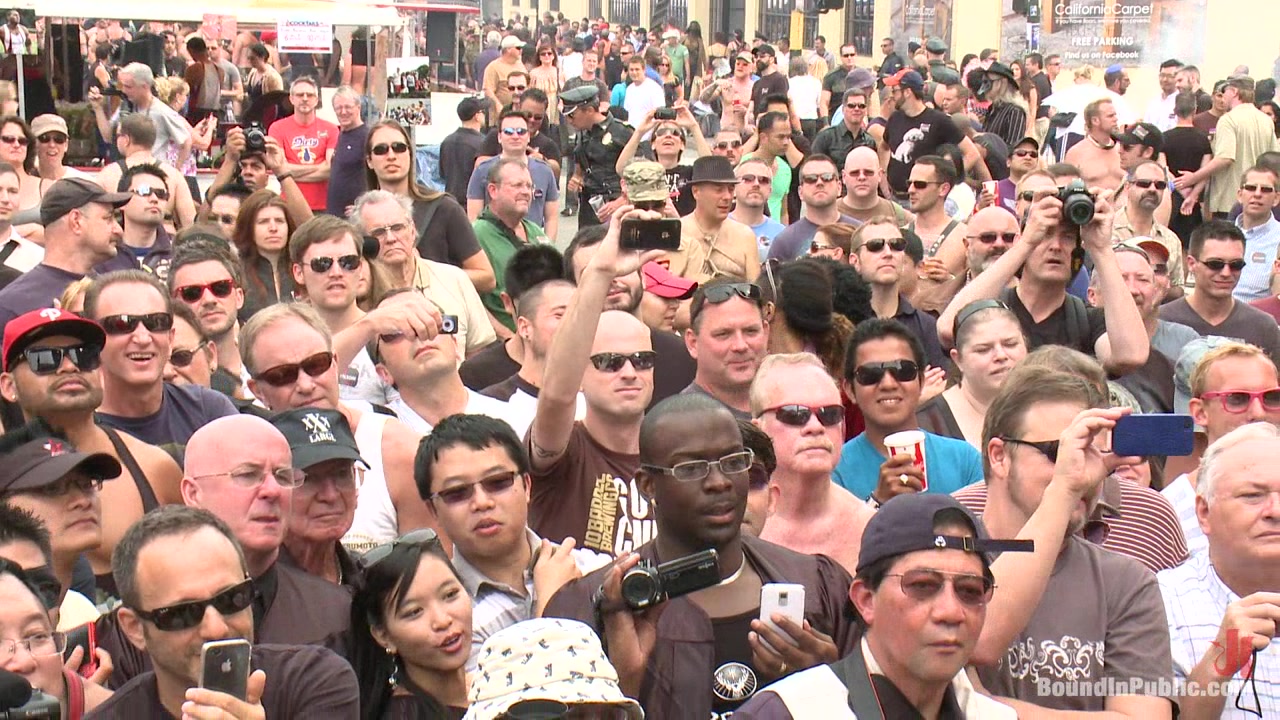 Bound in Public. Naked and humiliated in front of thousands of people