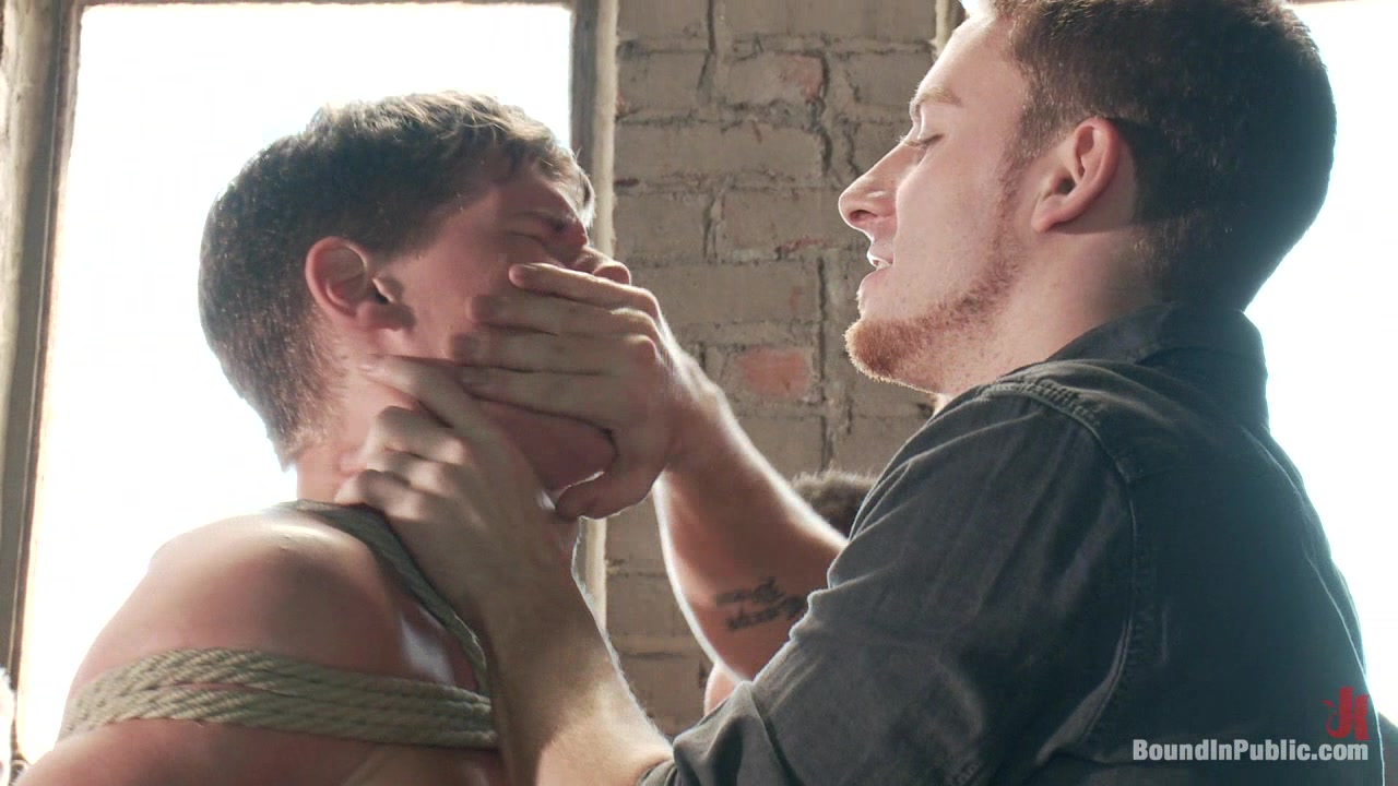 Bound in Public. Hazing the brand new boy in front of a crowd CMNM style