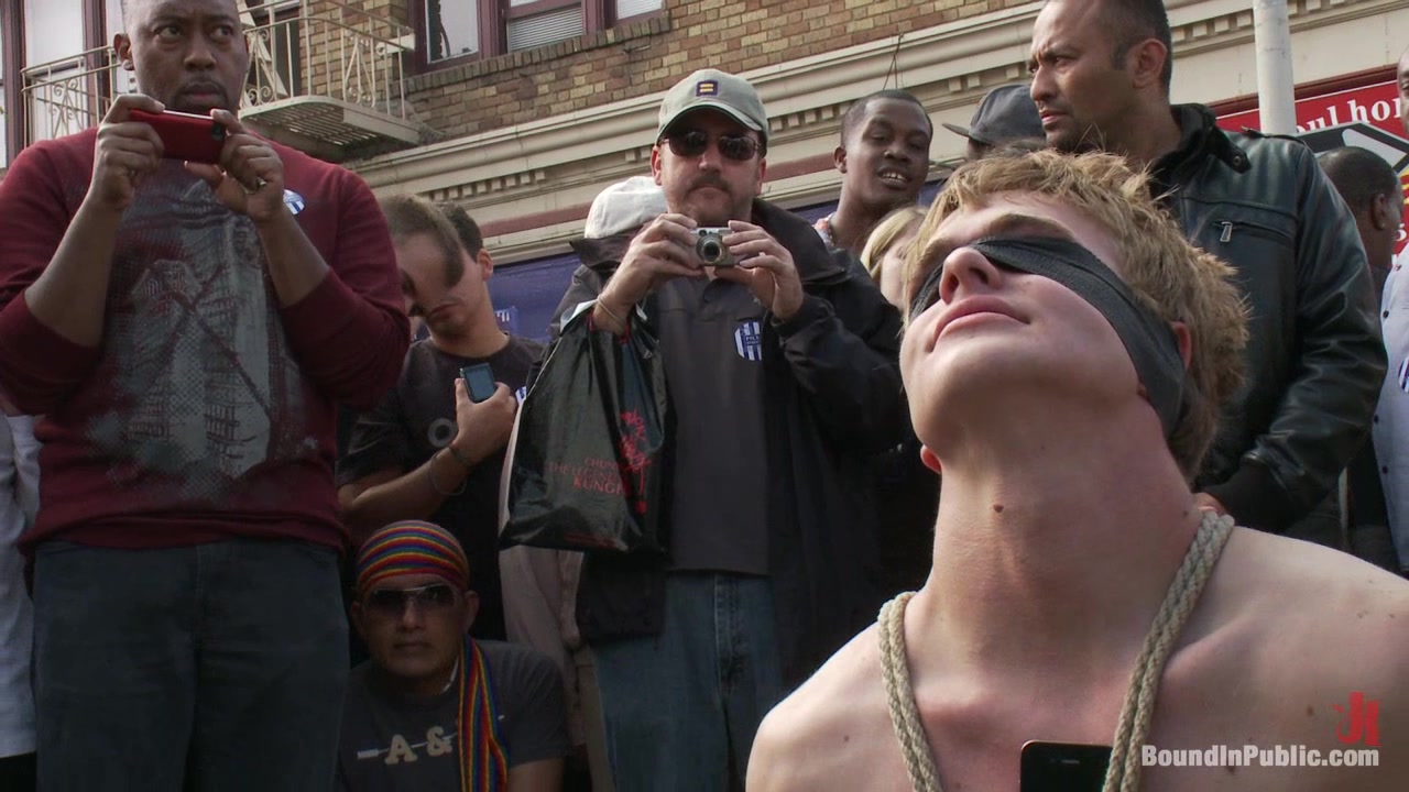 Bound in Public. Noah Brooks is dragged through the streets bound and pissed o