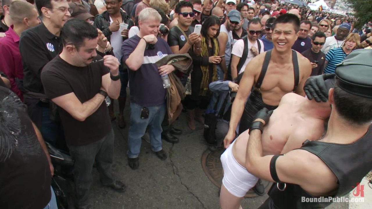 Bound in Public. Noah Brooks is dragged through the streets bound and pissed o