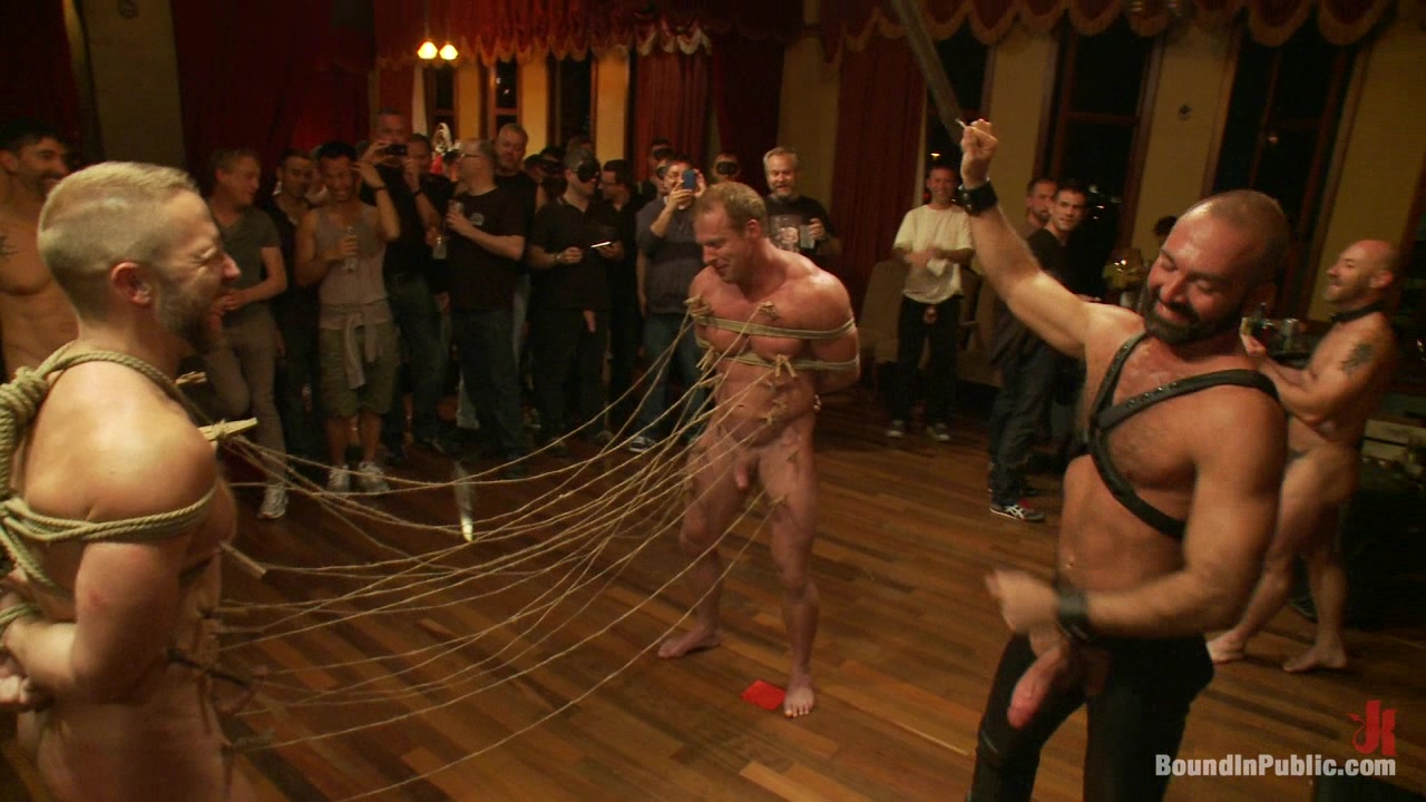 Bound in Public. Live Shoot Dirk Caber and 200 horny men at Folsom weekend party