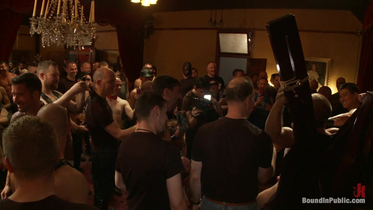 Bound in Public. Live Shoot Dirk Caber and 200 horny men at Folsom weekend party