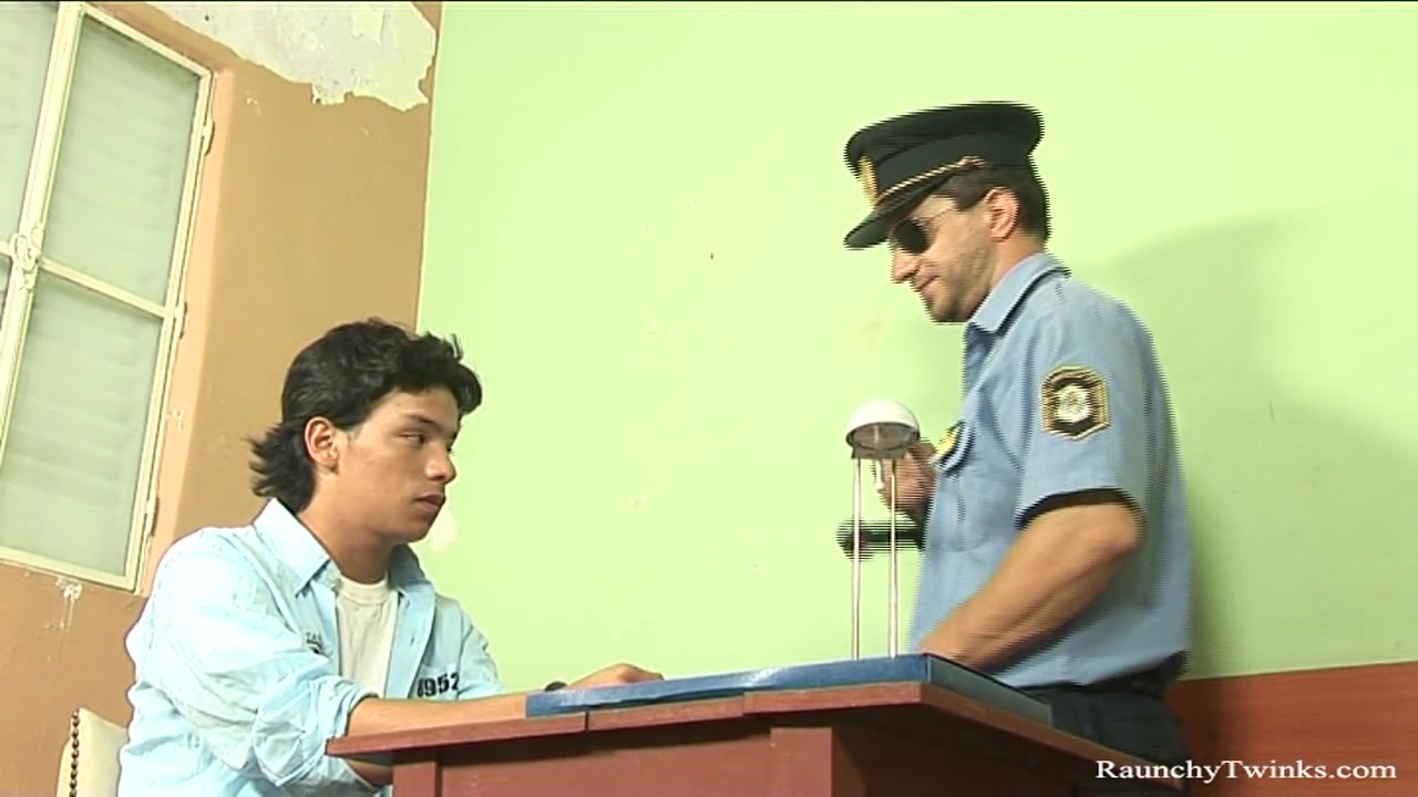 RaunchyTwinks Video: Twink Gets Caught by cop 1/2
