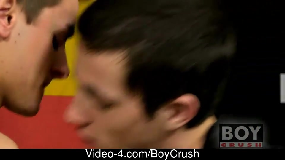 Skinny gay twinks fuck two-sided dildo