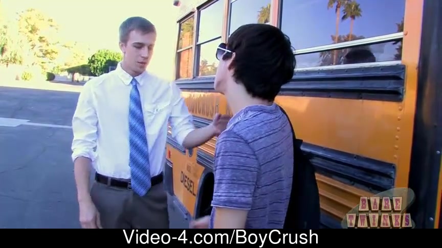 Caught smokin' by the bus Kyler Moss is on the receiving end of Patrick Kennedys yardstick