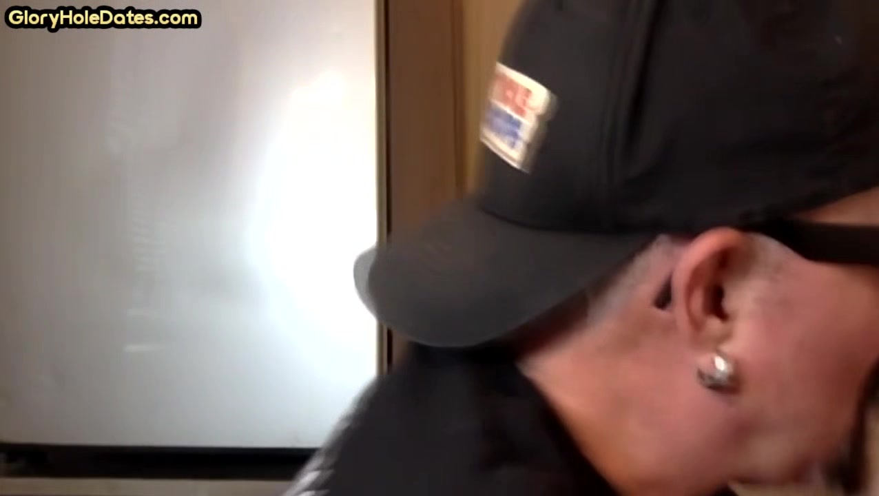 Real gloryhole mature gay sucks cock in homemade closeup