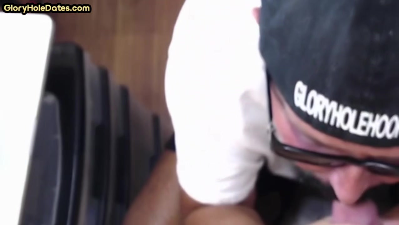 Gloryhole spycam recording moustache DILF