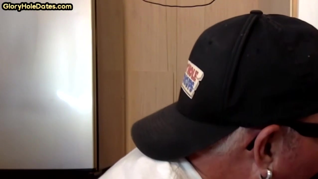 Gloryhole spycam recording moustache DILF
