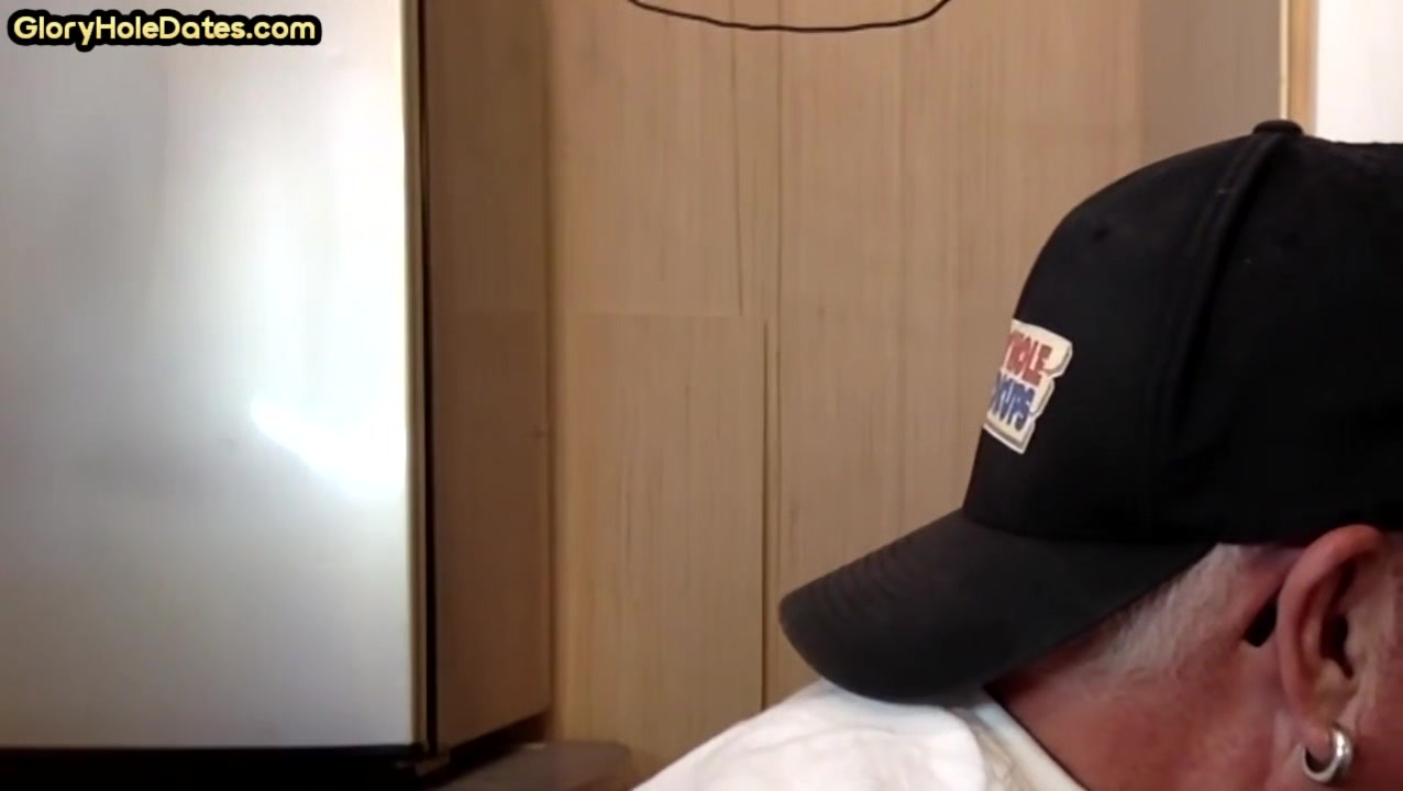 Gloryhole spycam recording moustache DILF