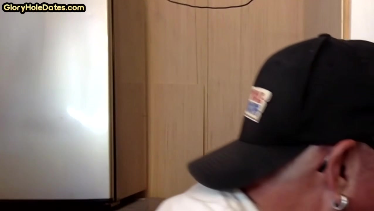 Gloryhole spycam recording moustache DILF