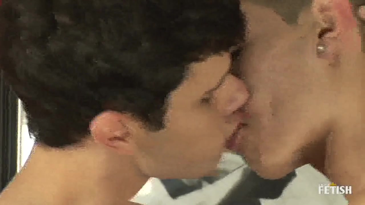 Brunette gay twink gets his ass drilled by lover's big cock
