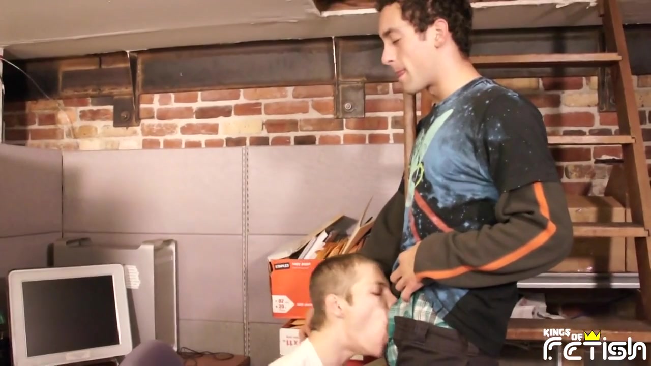 Horny gay couple suck each other with passion while nobody is around