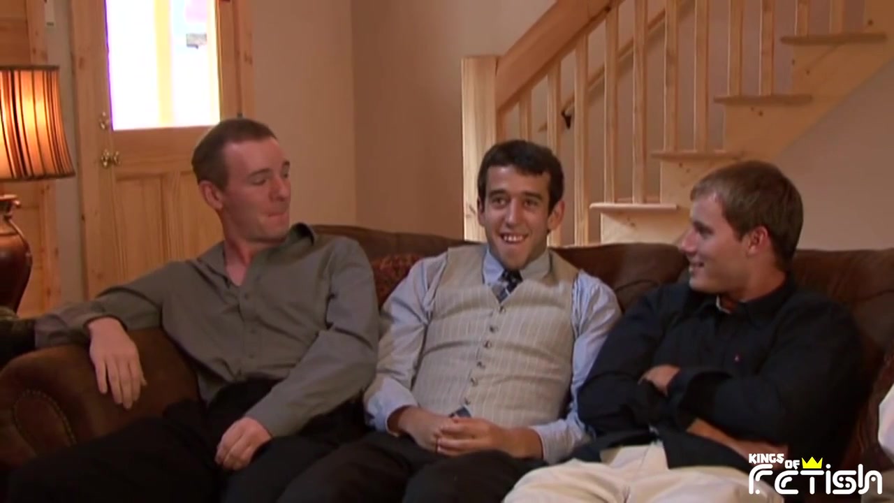Two young guys get their asses rammed by more friends in a hot group sex