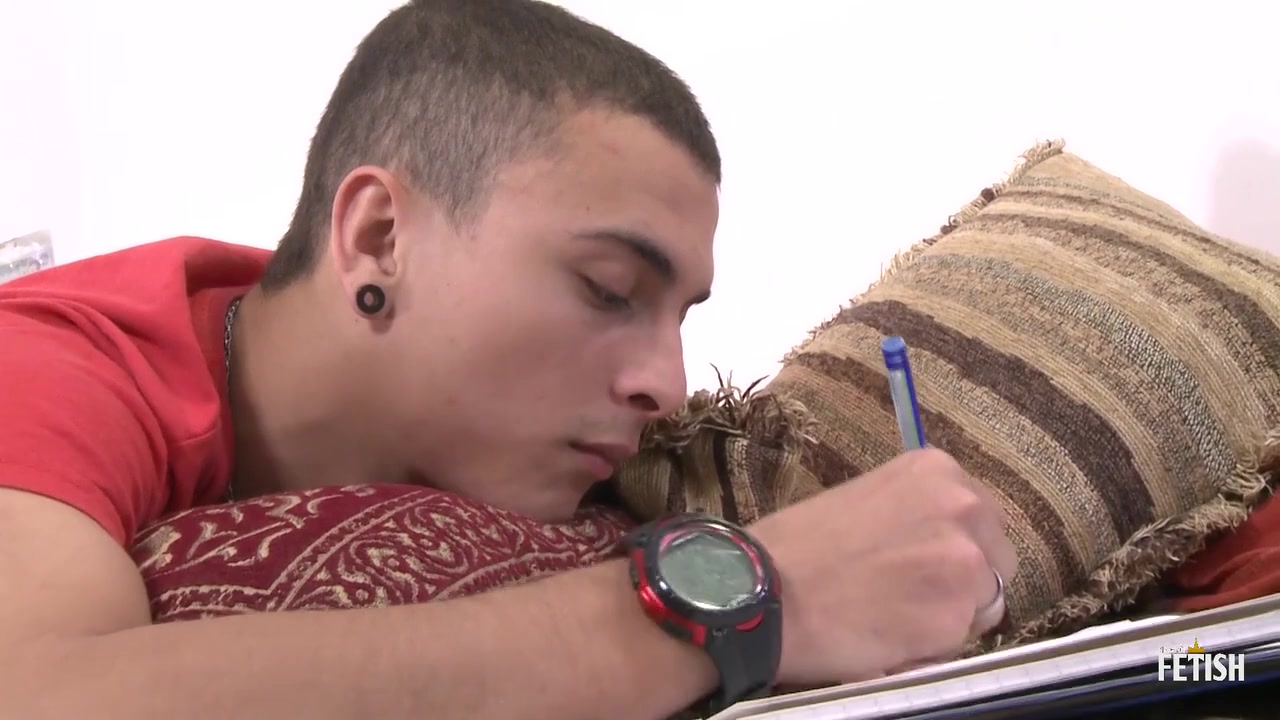 Horny brunette gay twinks enjoy rough anal sex on the bed