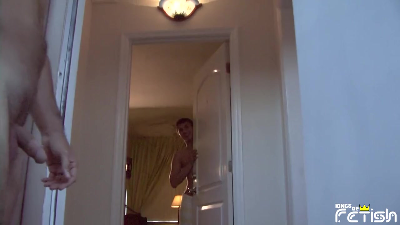 Two twinks get their big dicks sucked on the bed by older man