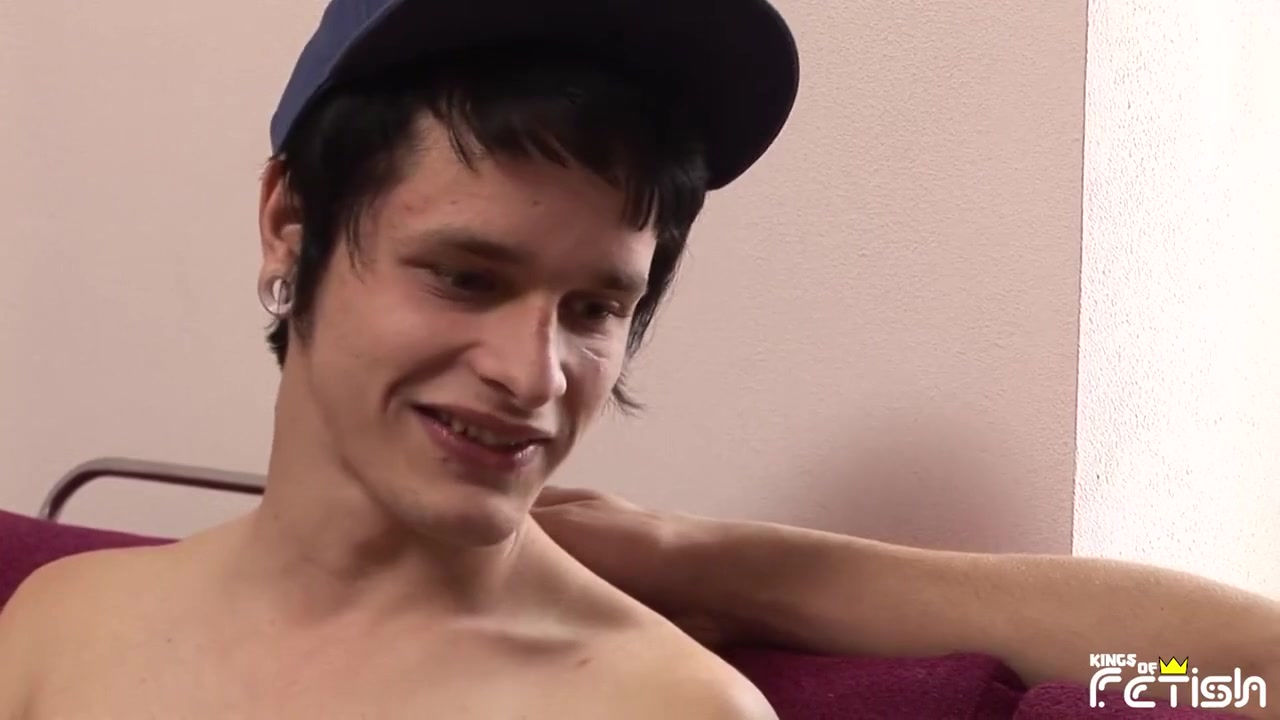 Brunette twink gets his ass hammered deep by his horny friend on the couch