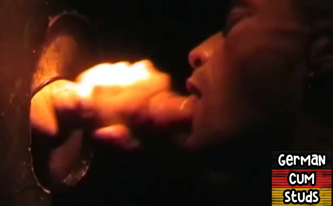 Amateur German gay facialized in closeup gloryhole BJ