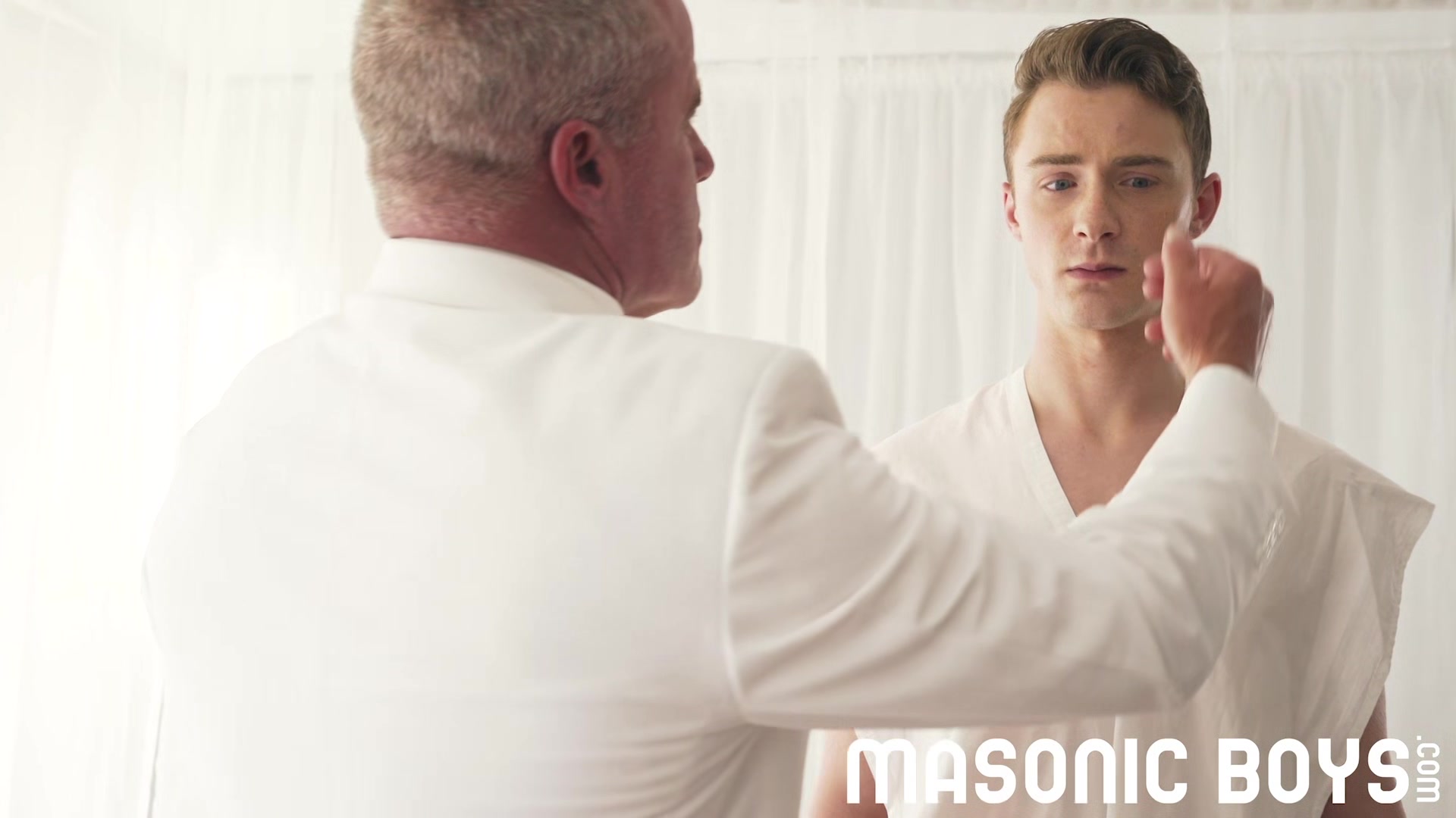 MasonicBoys Sweet Cole Blue barebacked by suited silver muscle DILF