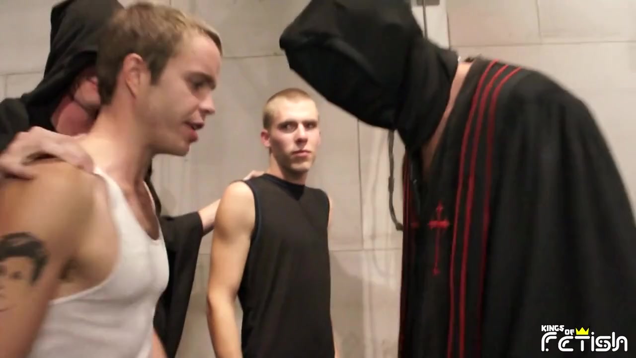 Group of twink guys blow their cocks while masked master watches