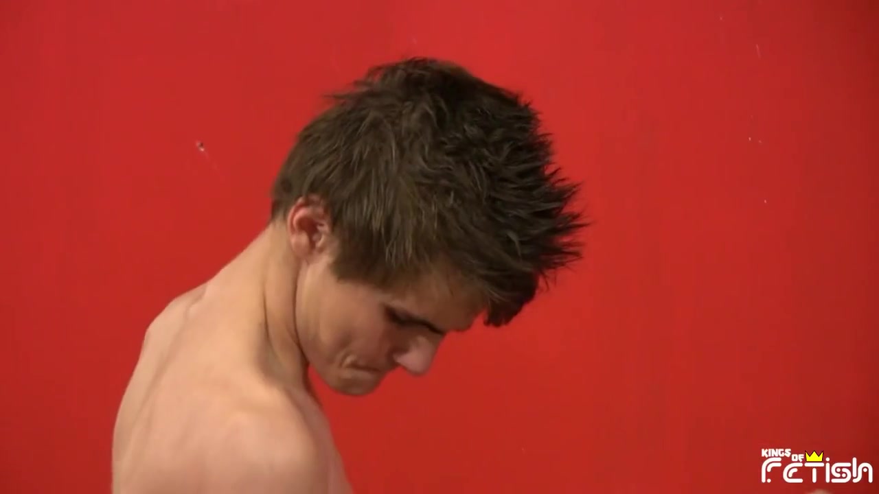Skinny brunette twink pounds his friend tight ass in spreadeagle position