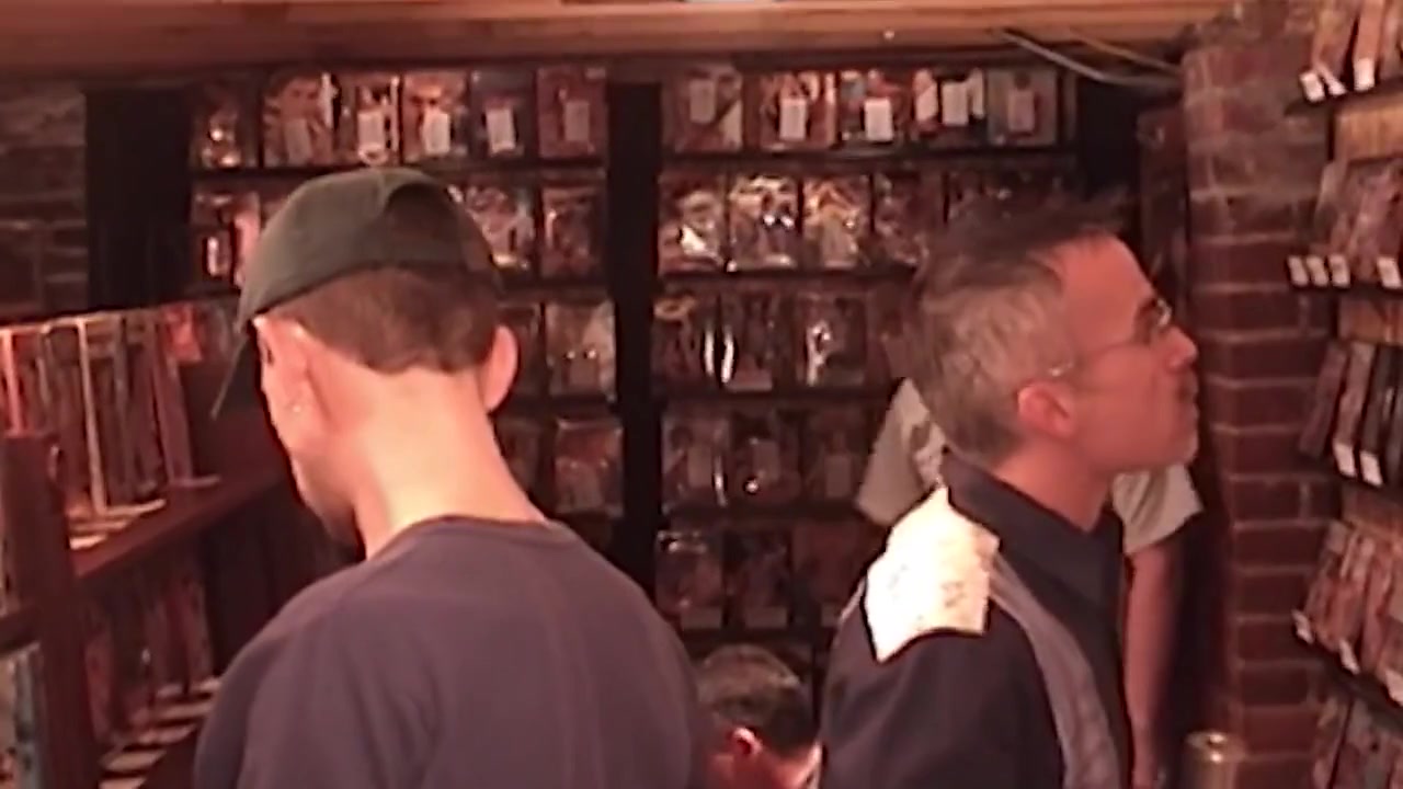 Hungry Gay Scene-4 Gay Cock Sucking Orgy At The Video Store