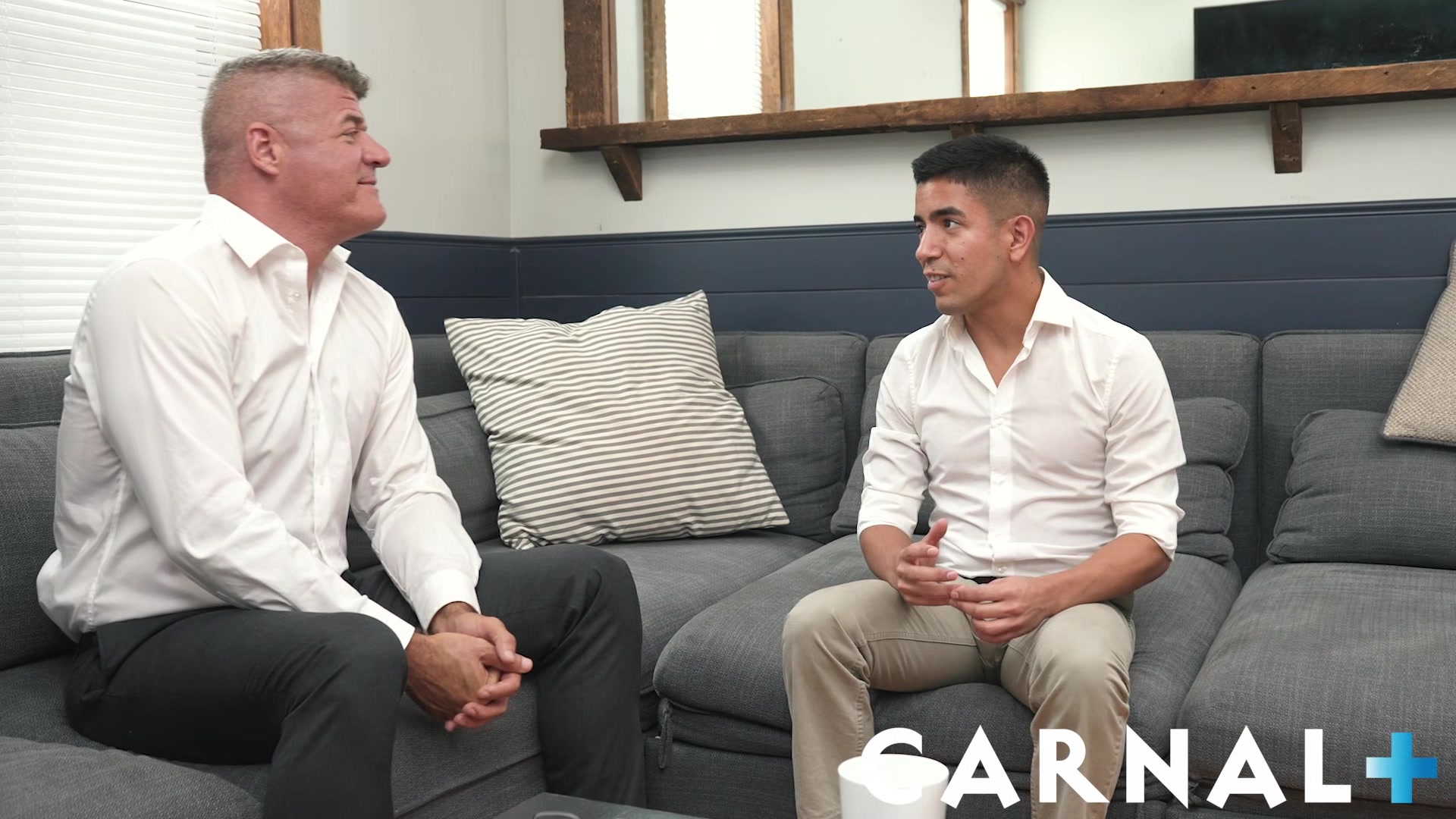 TwinkTop Muscle boss Dillon Stone sits on big dick of sexy new hire