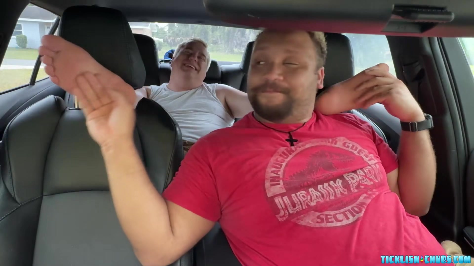 Chub Matt is so happy Devon sniffs his feet for a brief minute