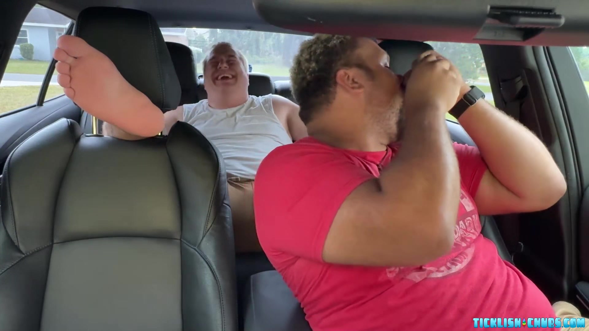 Chub Matt is so happy Devon sniffs his feet for a brief minute