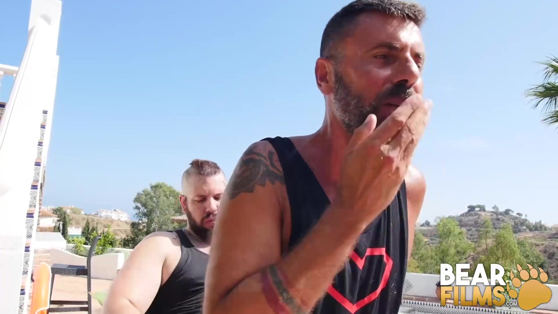 BEARFILMS Adam Jones Raw Fucks Ale Tedesco Hairy Hole Outdoor