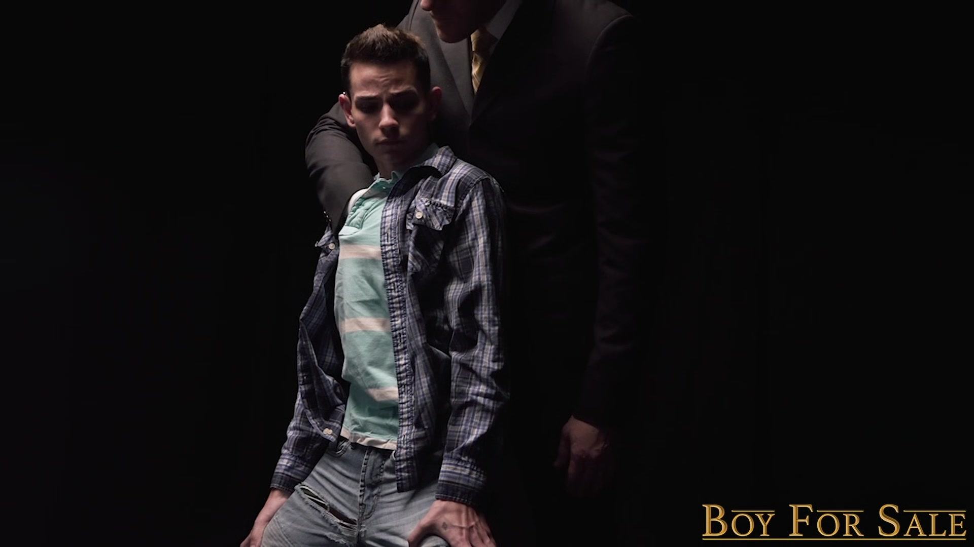 BoyForSale College twink Eli Bennet lets rich DILF use dildo in ass
