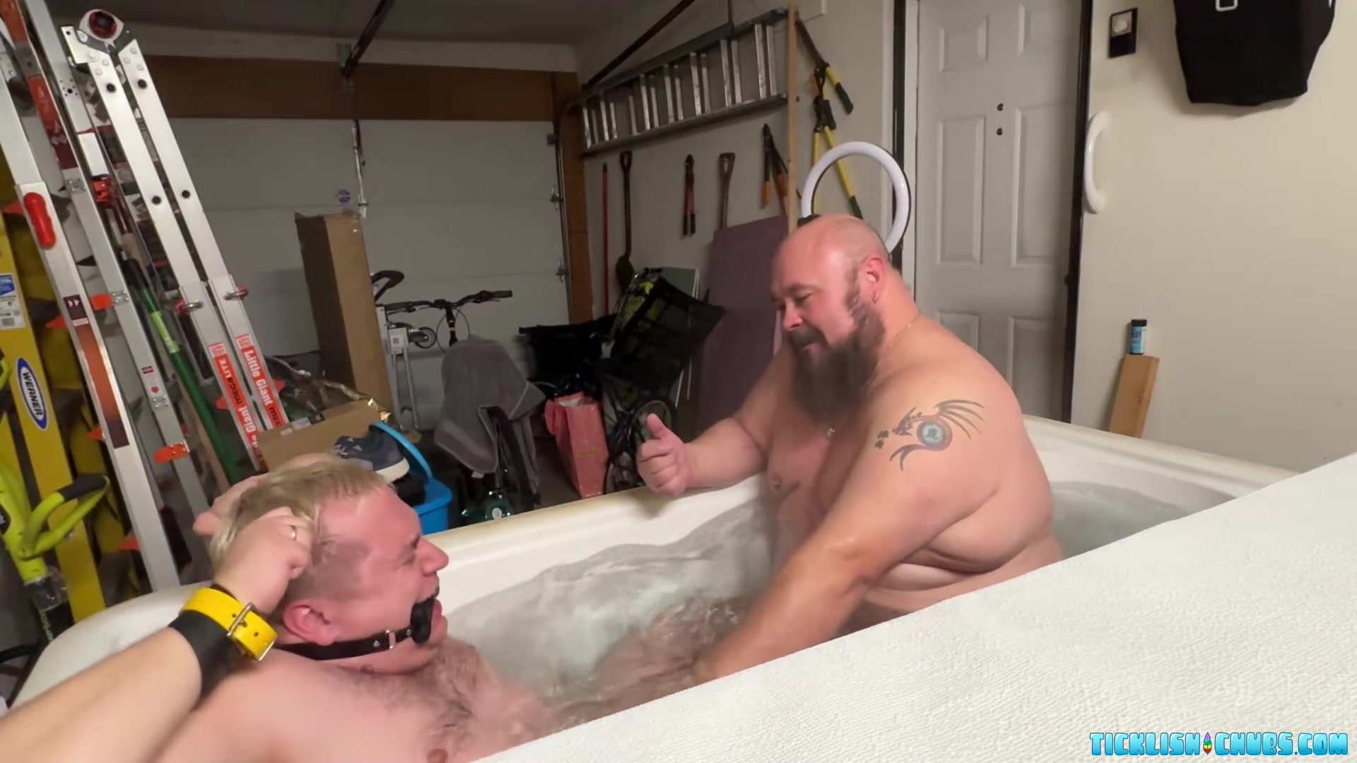 Buddy Tormenting Matt While Bound In The Hot Tub