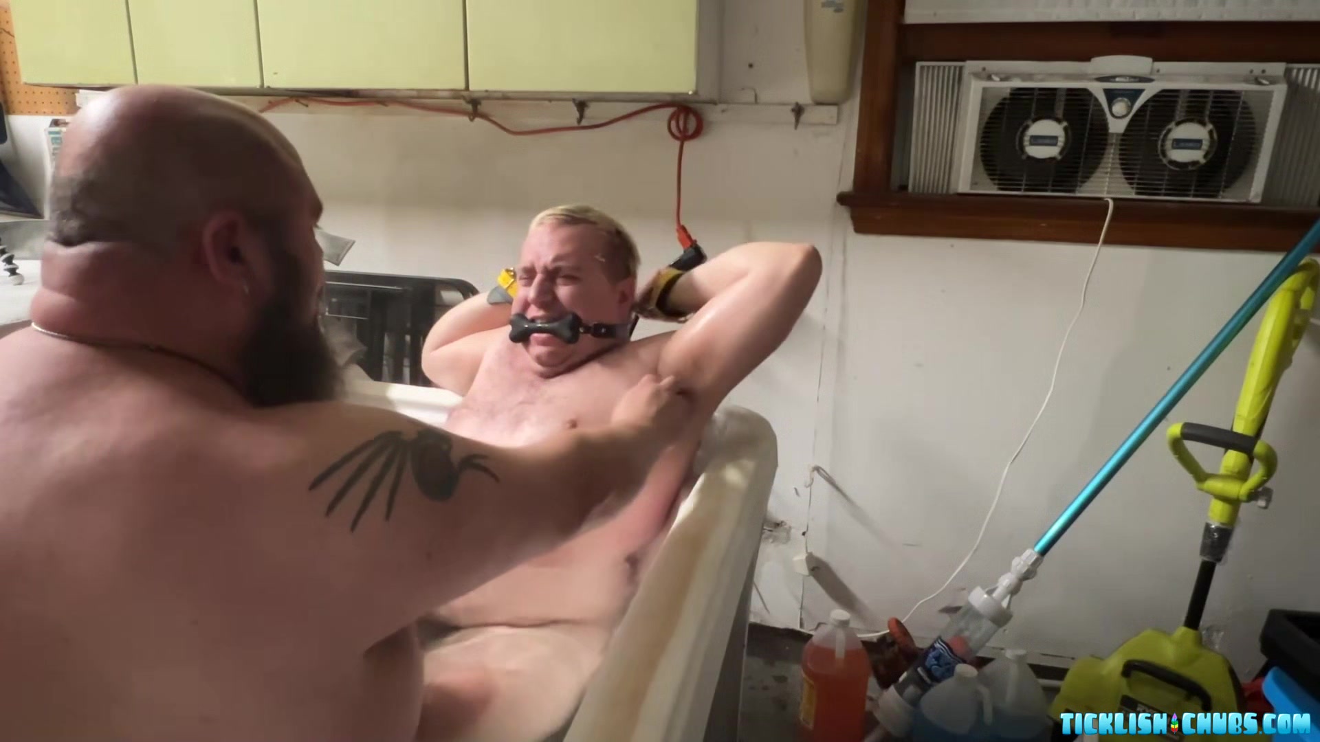 Buddy Tormenting Matt While Bound In The Hot Tub