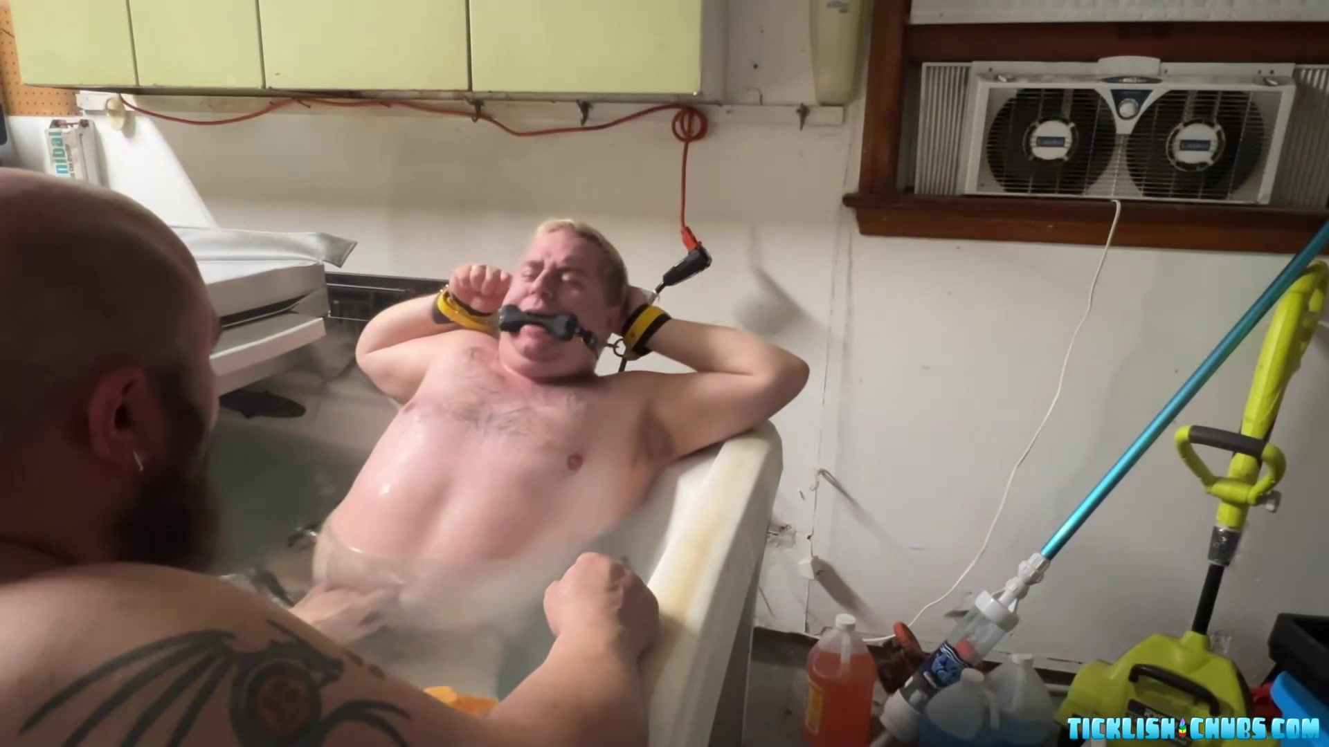 Buddy Tormenting Matt While Bound In The Hot Tub