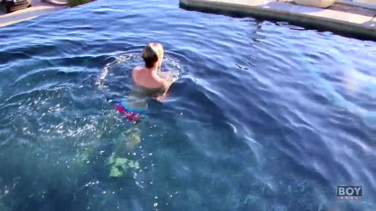 Tyler Thayer Enjoys Stroking His Massive Cock In The Pool