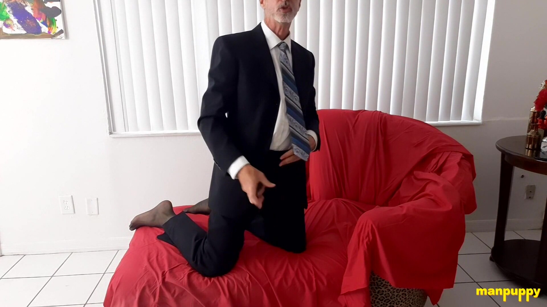 Richard Lennox Masturbates Cock With His Expensive Suit