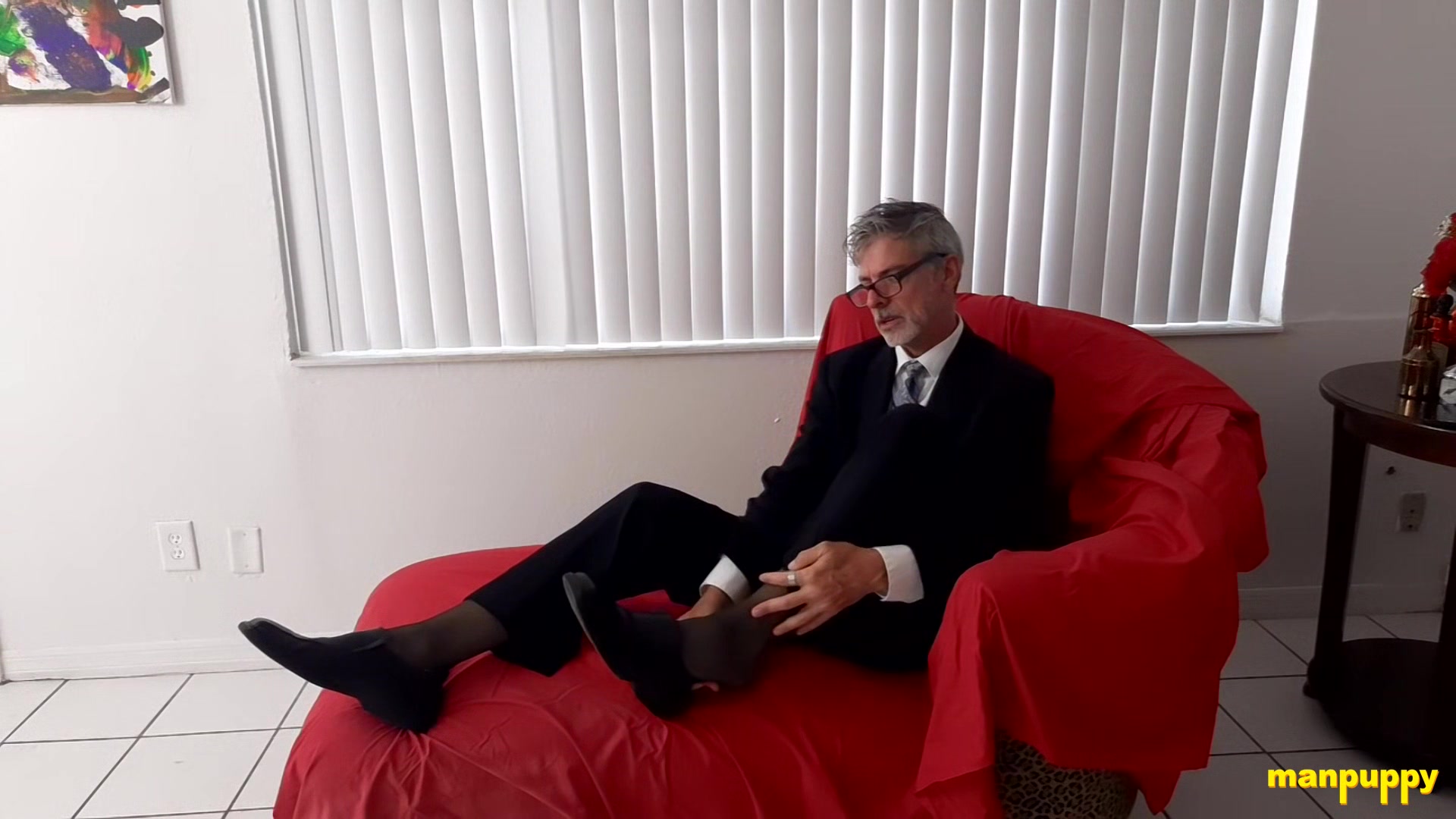 Richard Lennox Masturbates Cock With His Expensive Suit