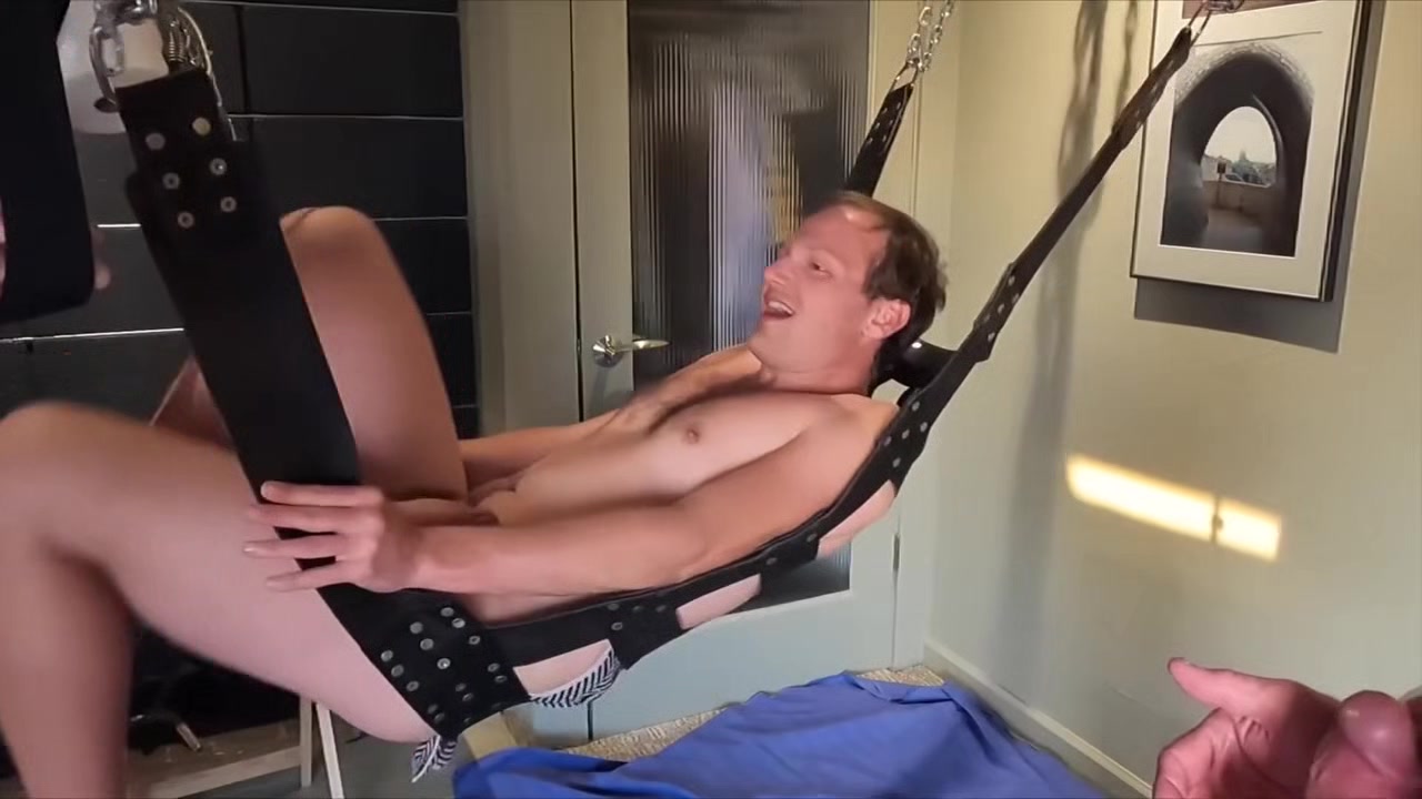 2 Hung Hairy Stepdaddies Bang Horny Boy Loves Their Big Dicks Pounding His Hole In Sling Verbal Moaning