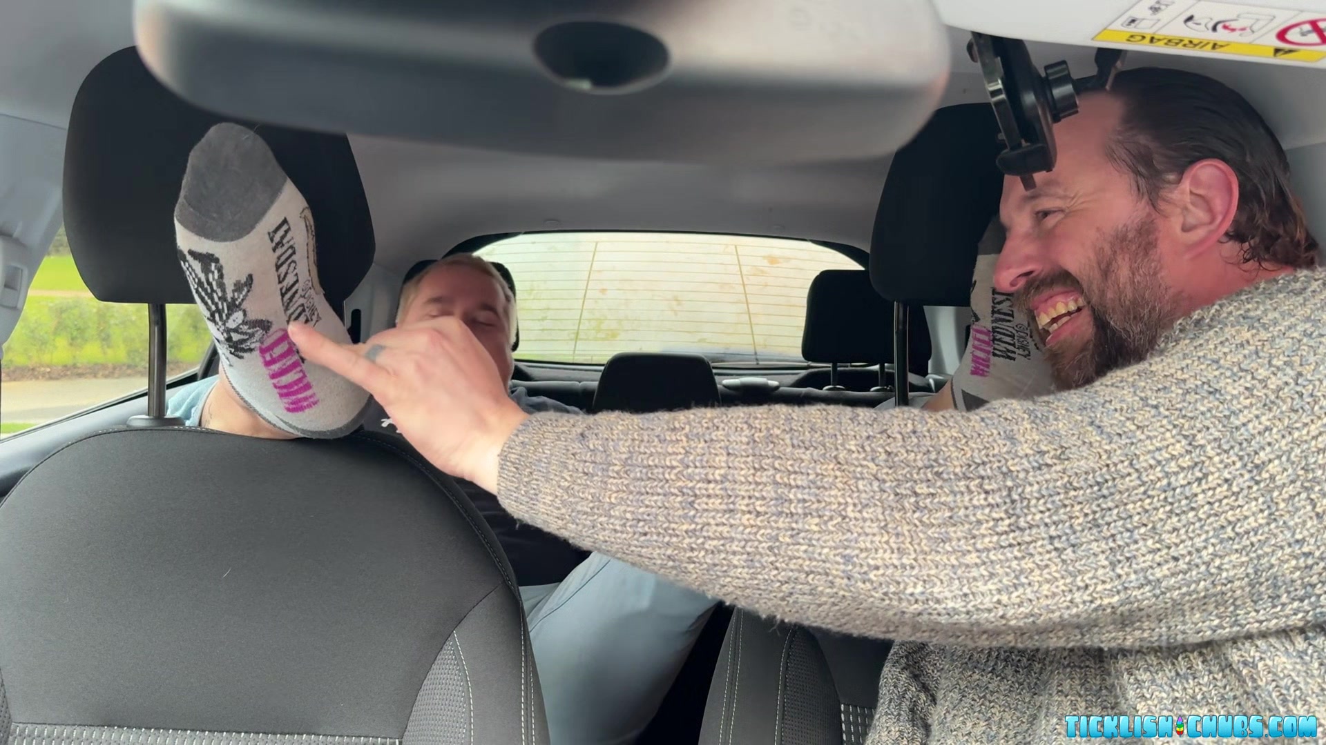 Bearded Stud Enjoying A Good Feet Ticklish Session