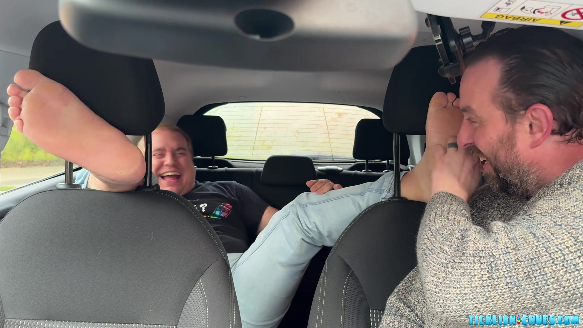 Bearded Stud Enjoying A Good Feet Ticklish Session