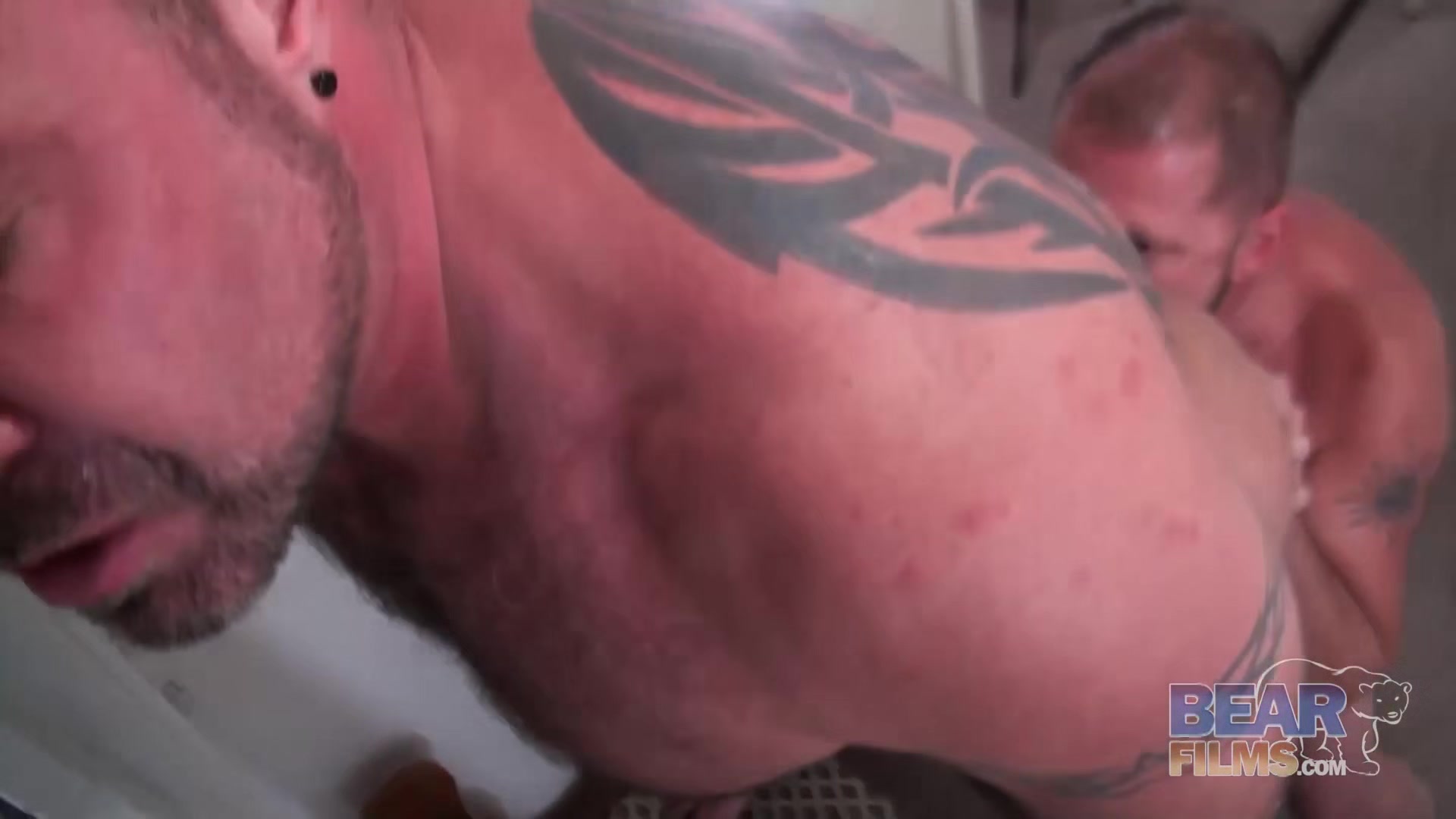 BEARFILMS Tattooed Marc Angelo Barebacked By Cooper Hill