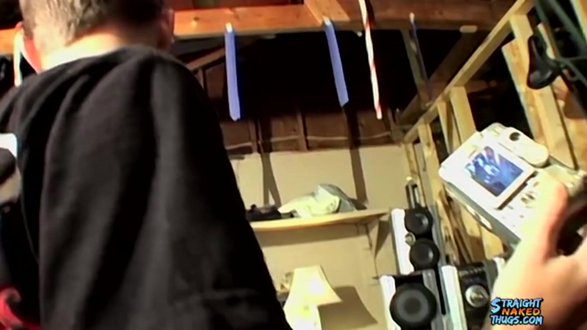 Straight Thug Dudes Hang Out For A Group Cock Stroking