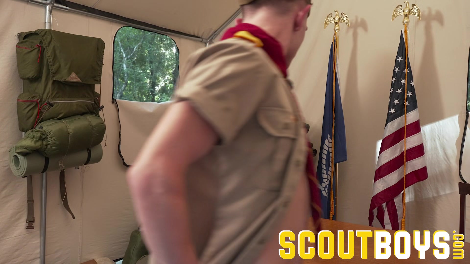 ScoutBoys Hung uniformed scoutmaster, Jordan Starr barebacks twink